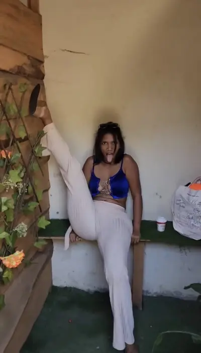 Horny girl humping and twerking on a public bathroom door cover image