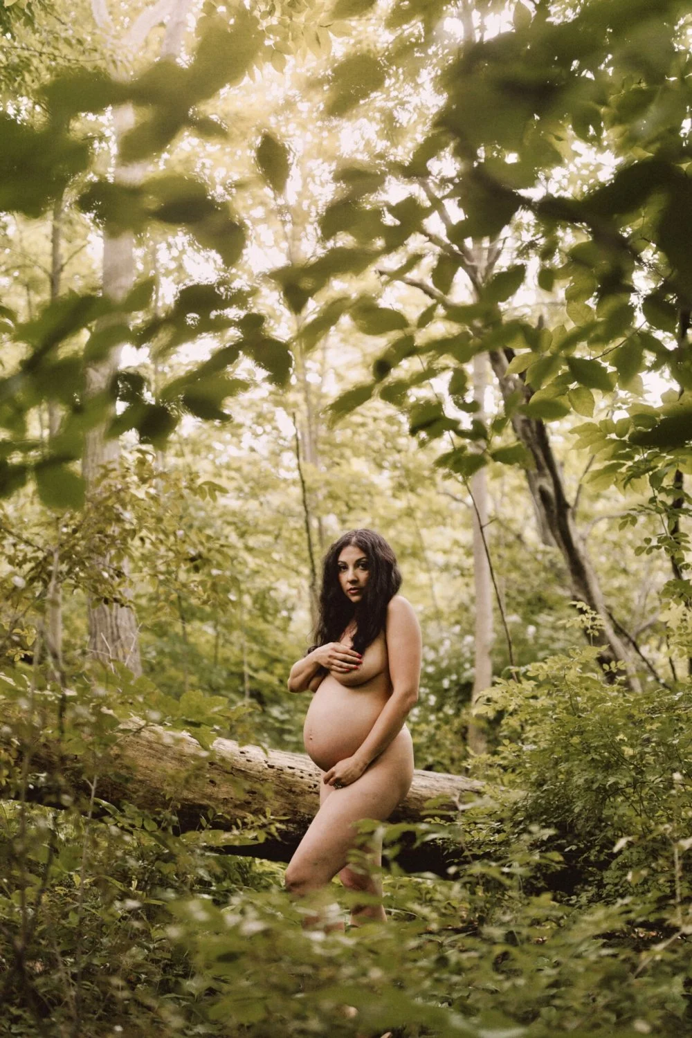 Beautiful brunette Mommy on deck boudoir image 10