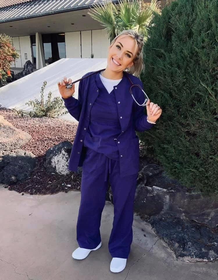 Nurse Emilie takes a break from traveling to have some guy suck her titties in a street interview image 10