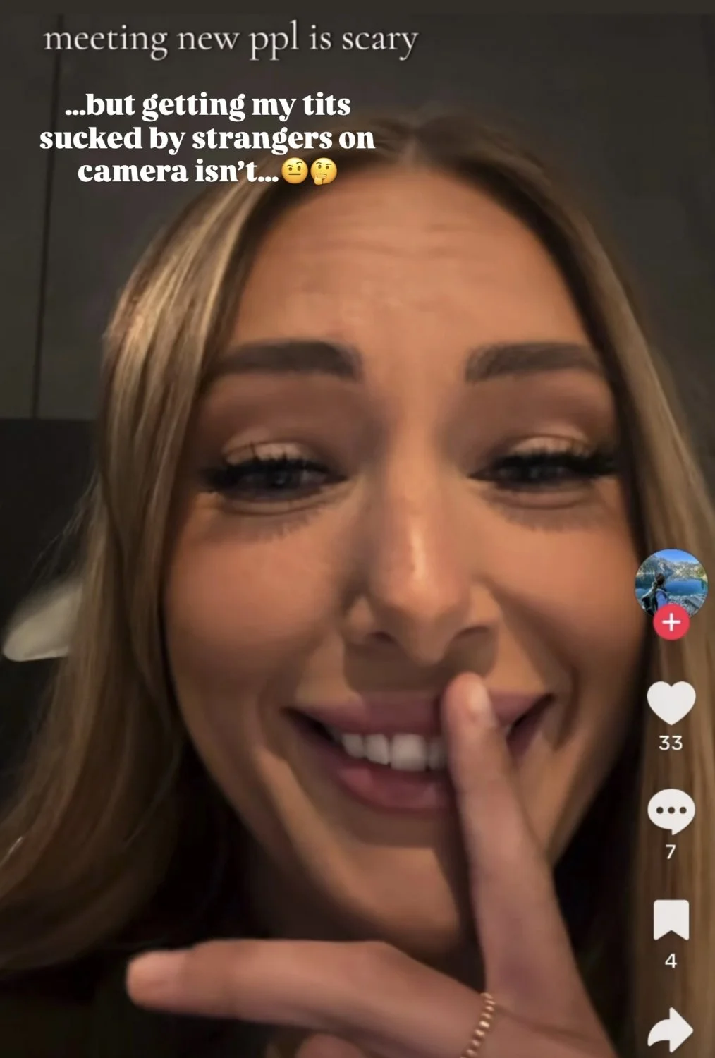 Nurse Emilie takes a break from traveling to have some guy suck her titties in a street interview image 4