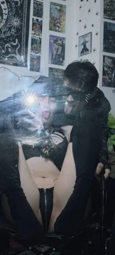 He loves staring my pussy while I jerk him cover image