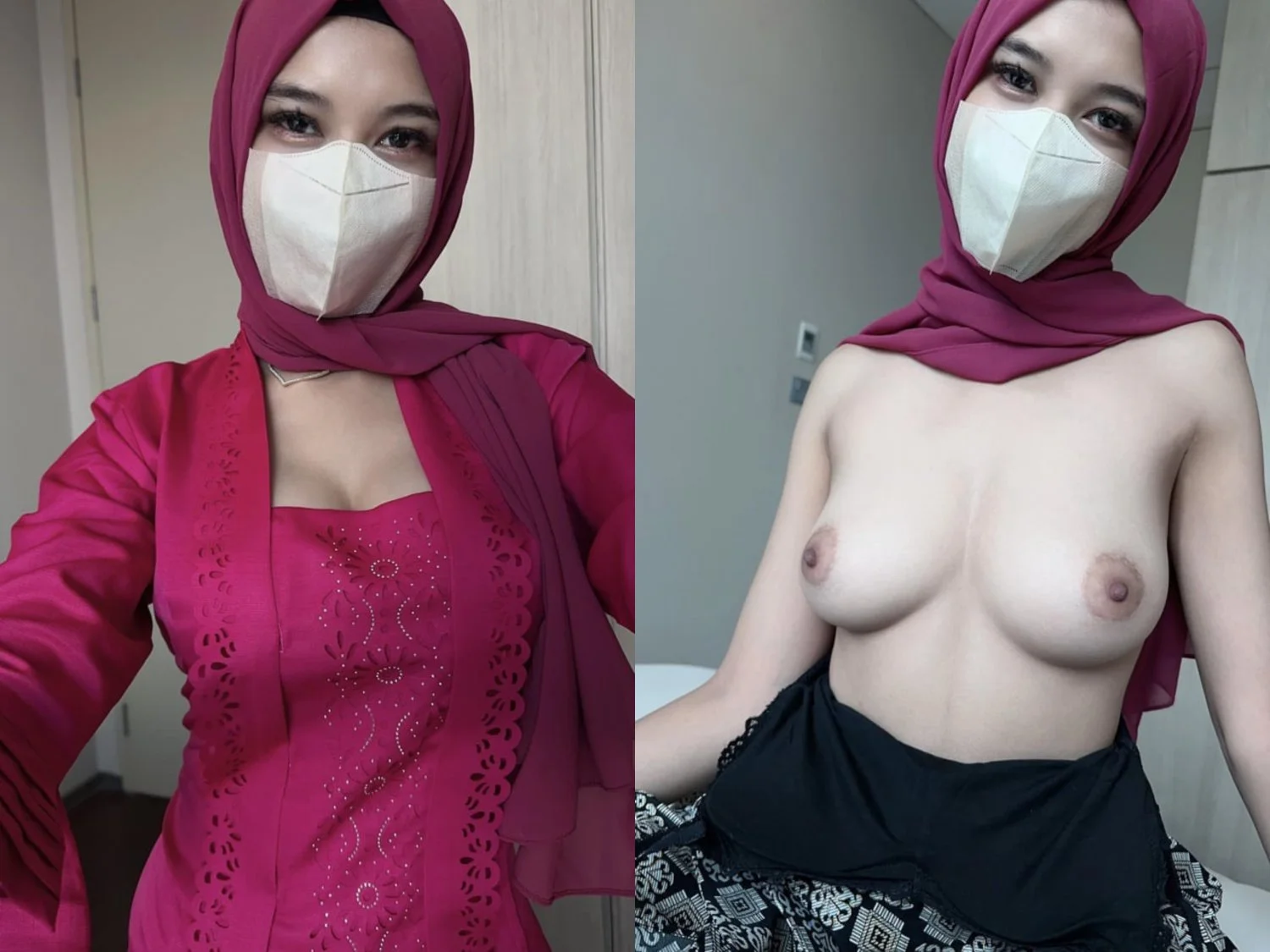Asian hijabi babe shows her tits image 3