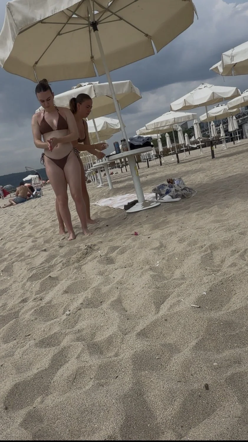 These two sexy little Bulgarien teens can’t resist showing off there juicy asses image 3