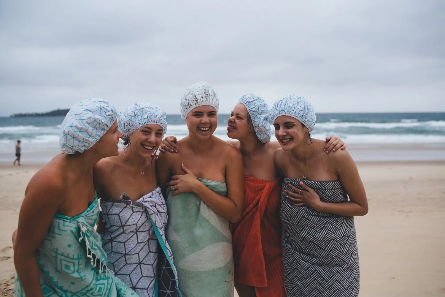 Bride and bridesmaids wedding day skinny dip image 43