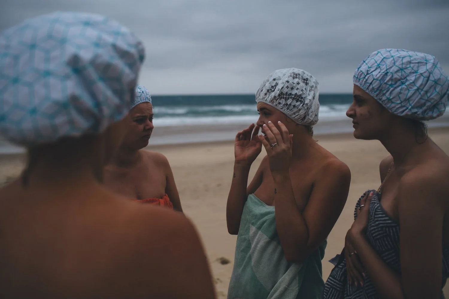 Bride and bridesmaids wedding day skinny dip image 44