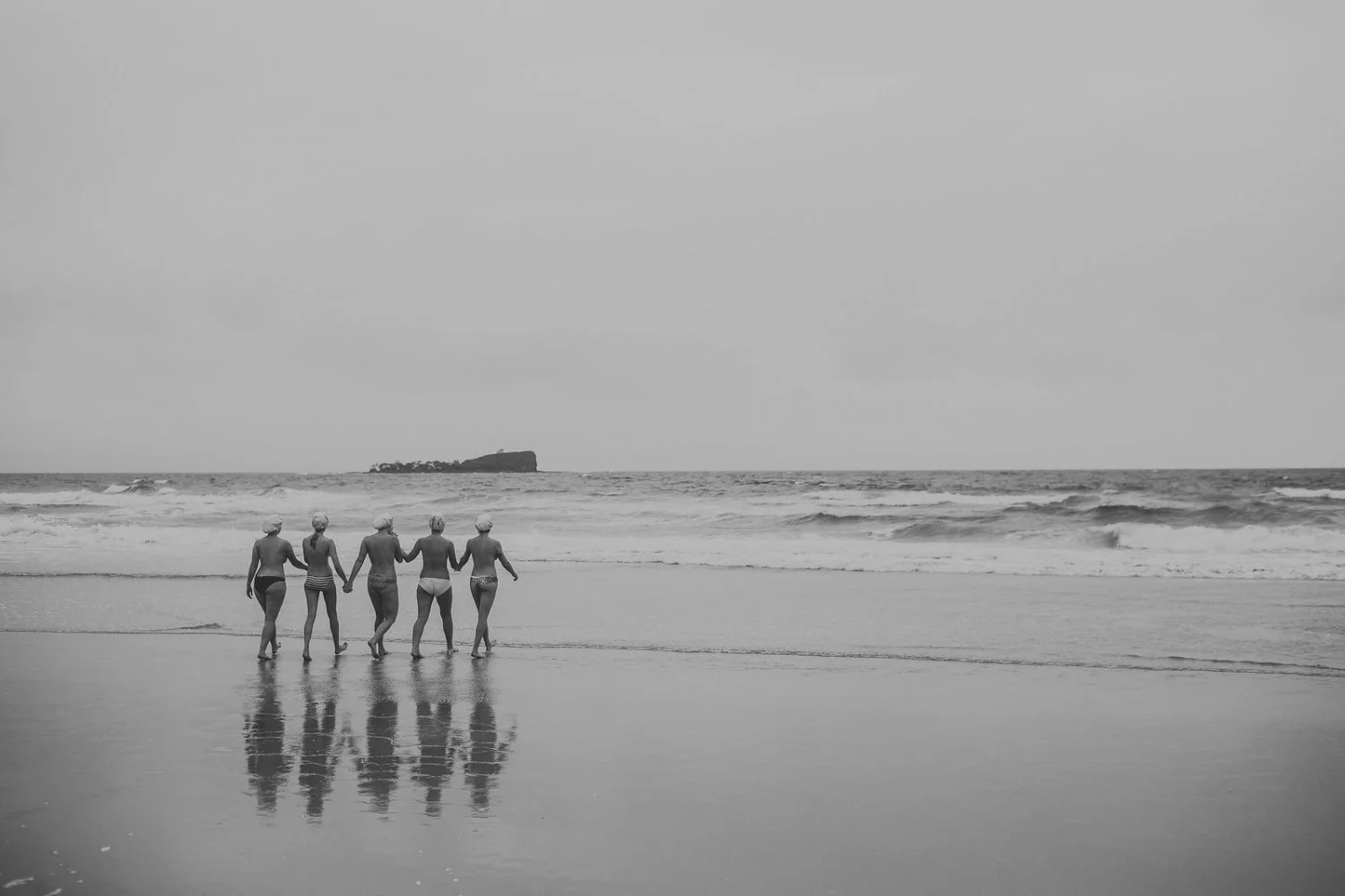 Bride and bridesmaids wedding day skinny dip image 45