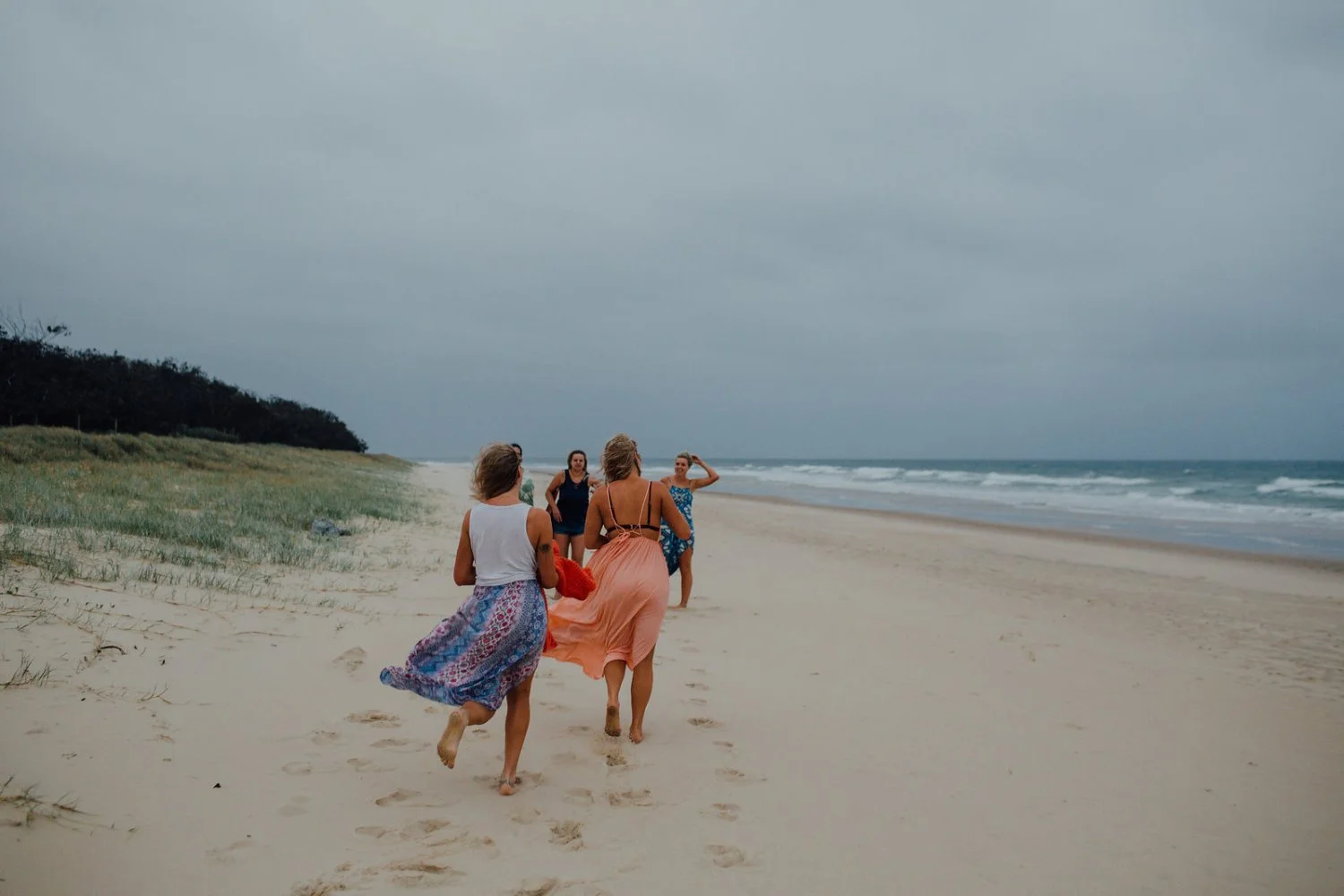 Bride and bridesmaids wedding day skinny dip image 5