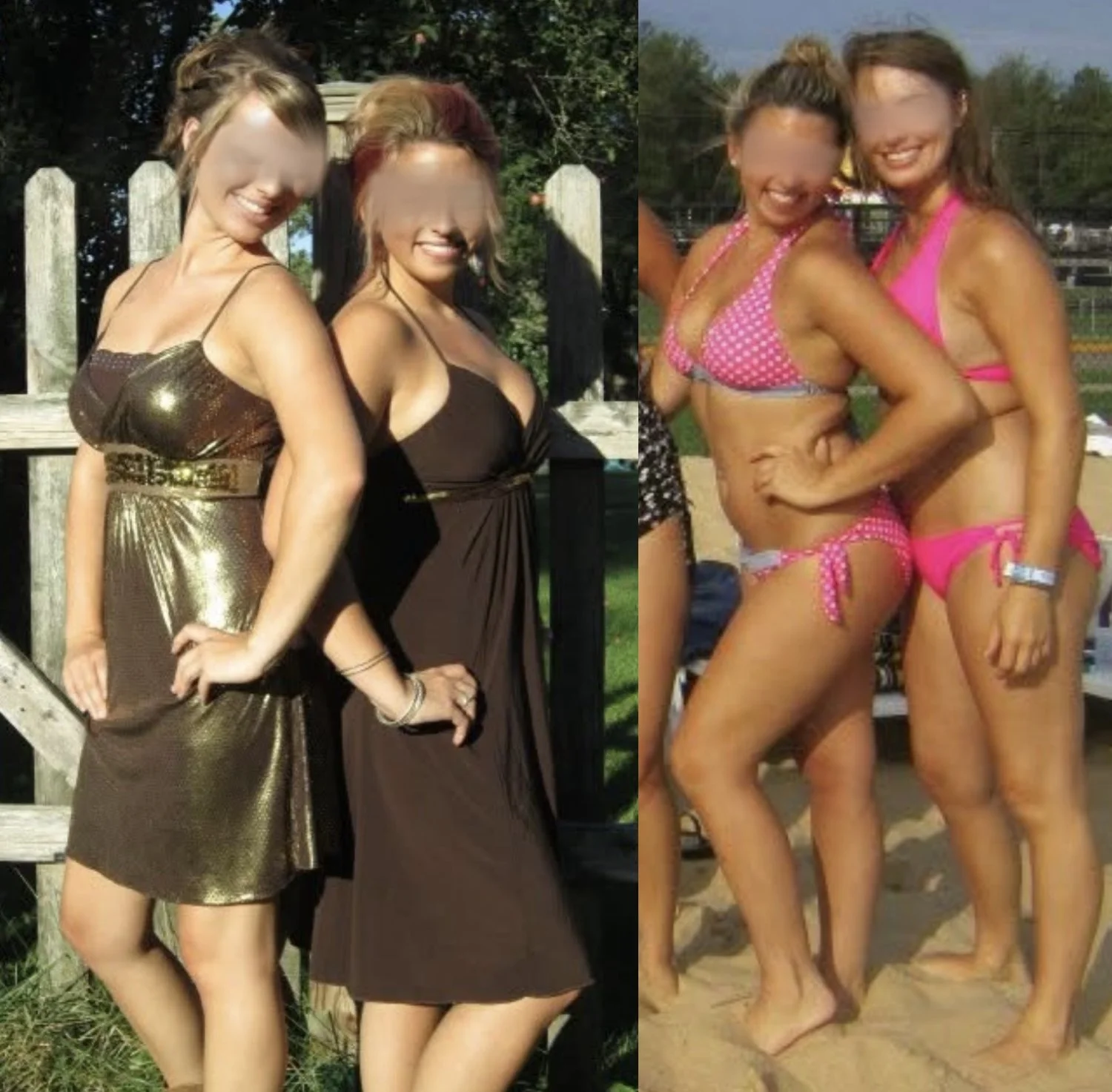 Lesbian sluts in sundress and bikini image 1