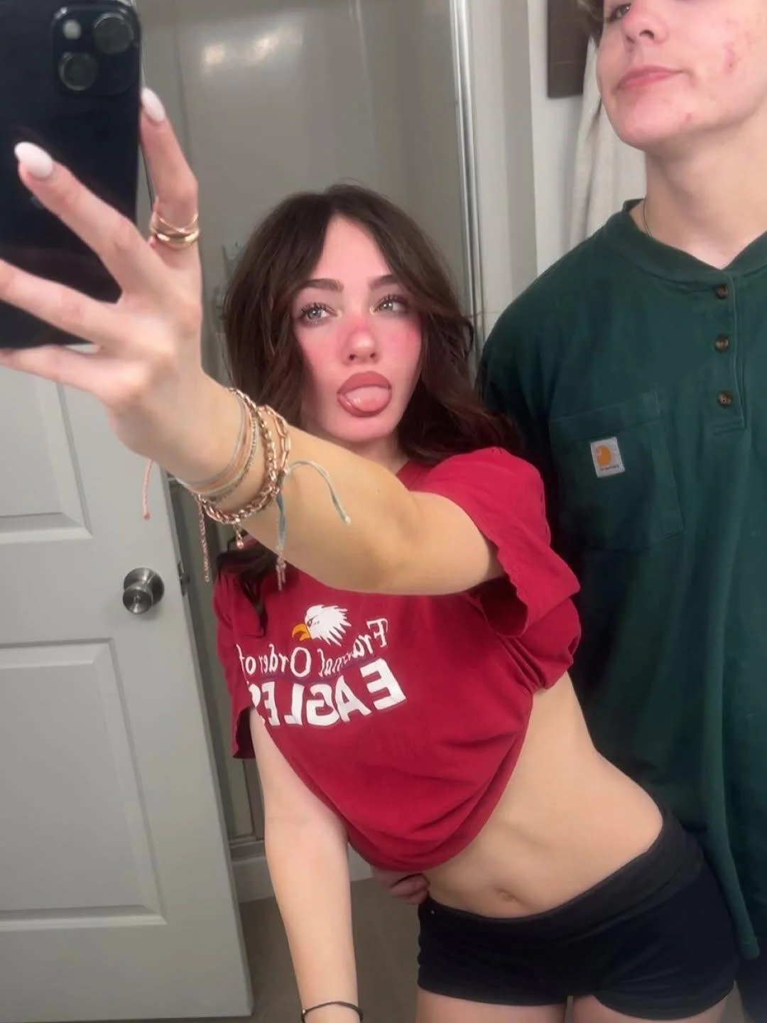 Cheating slut fucks college football players behind goofy bfs back image 2