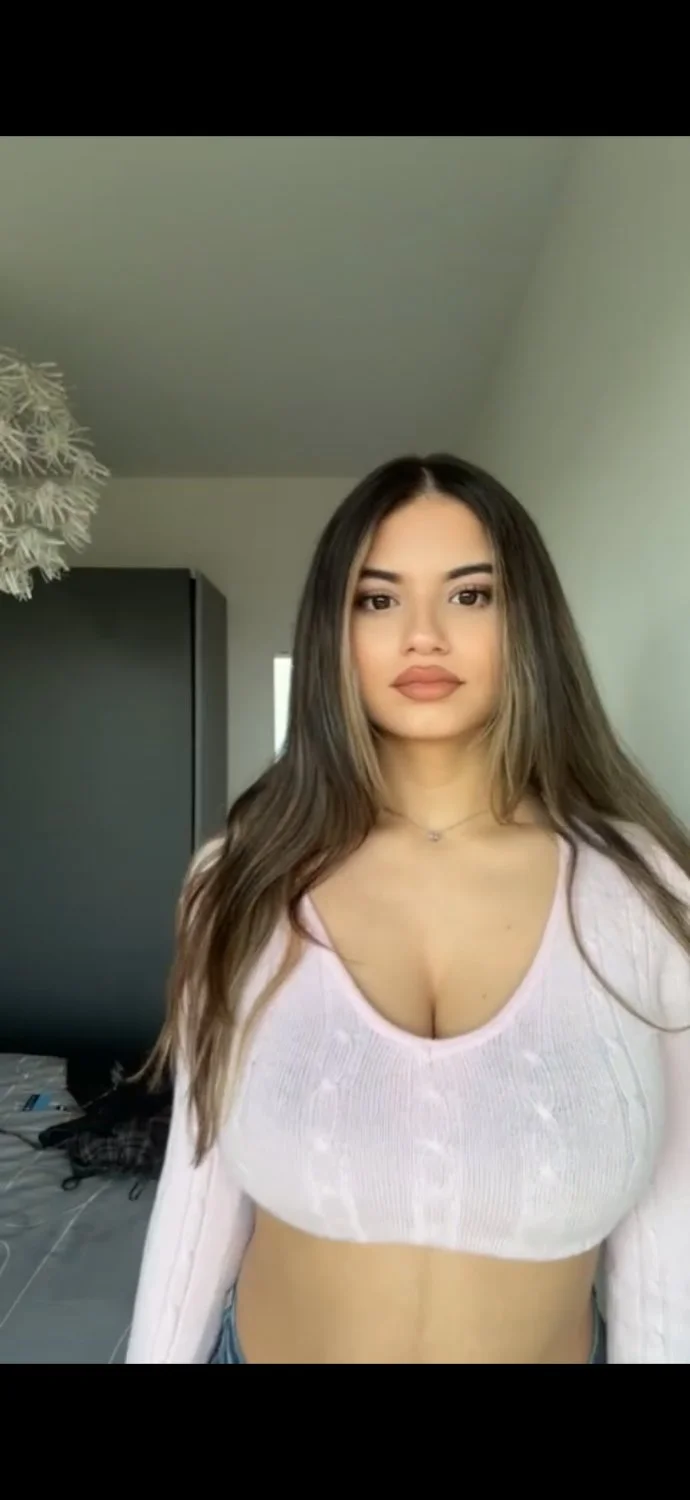 French Arabic sexy TikTok slut big boobs tits nude naked spy leak France image 26