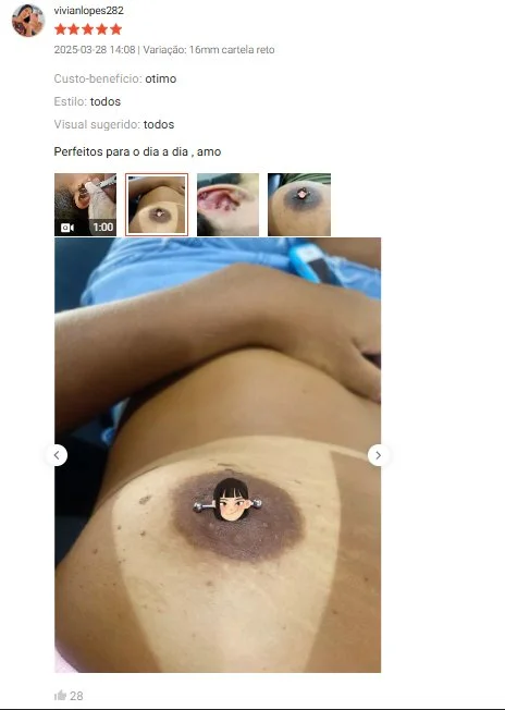 Avaliações da shopee - piercing no peito, prints 2.0 image 15