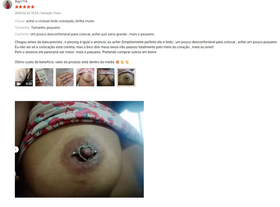 Avaliações da shopee - piercing no peito, prints 2.0 image 7