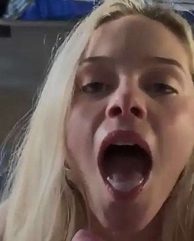 Beautiful blonde teen blowjob with oral creampie cover image