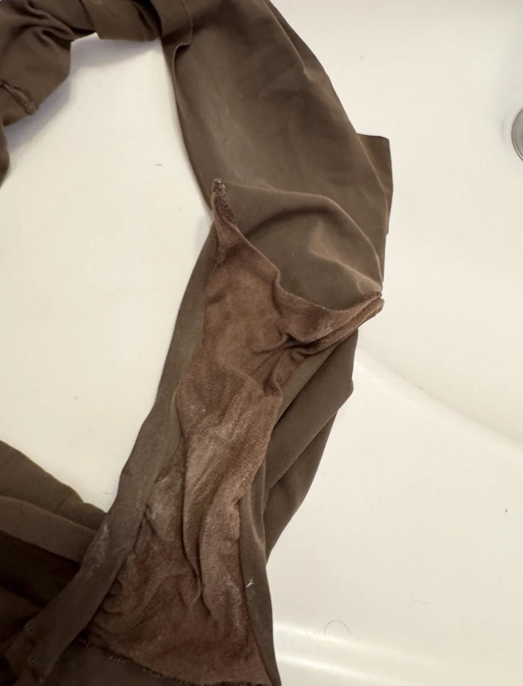 Playing with my latinas fucked and cum stained panties. image 7