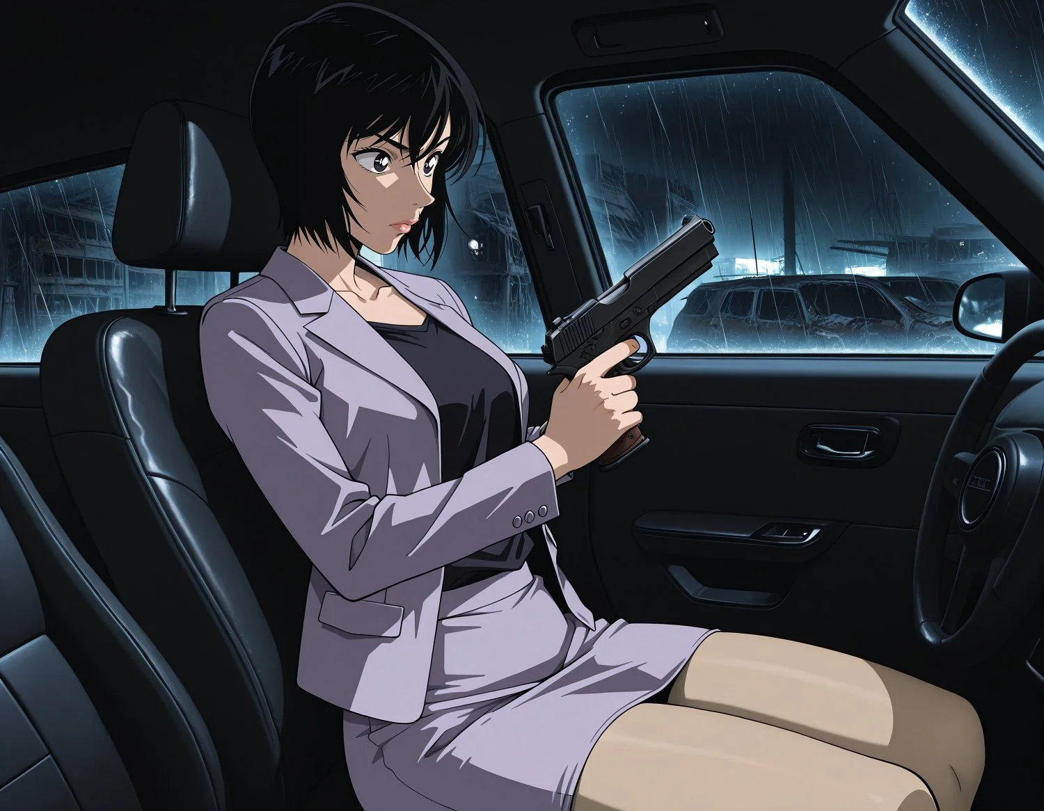 Caught female police gets cum on her tits 😍 image 2