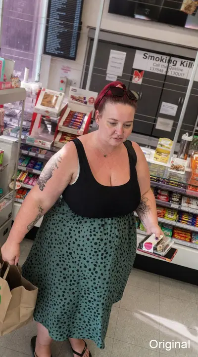 Creeping on Fat Big Tittied MILF at the Gas Station and Having Fun With AI cover image