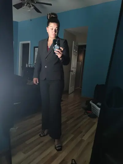 White girl showing off cover image