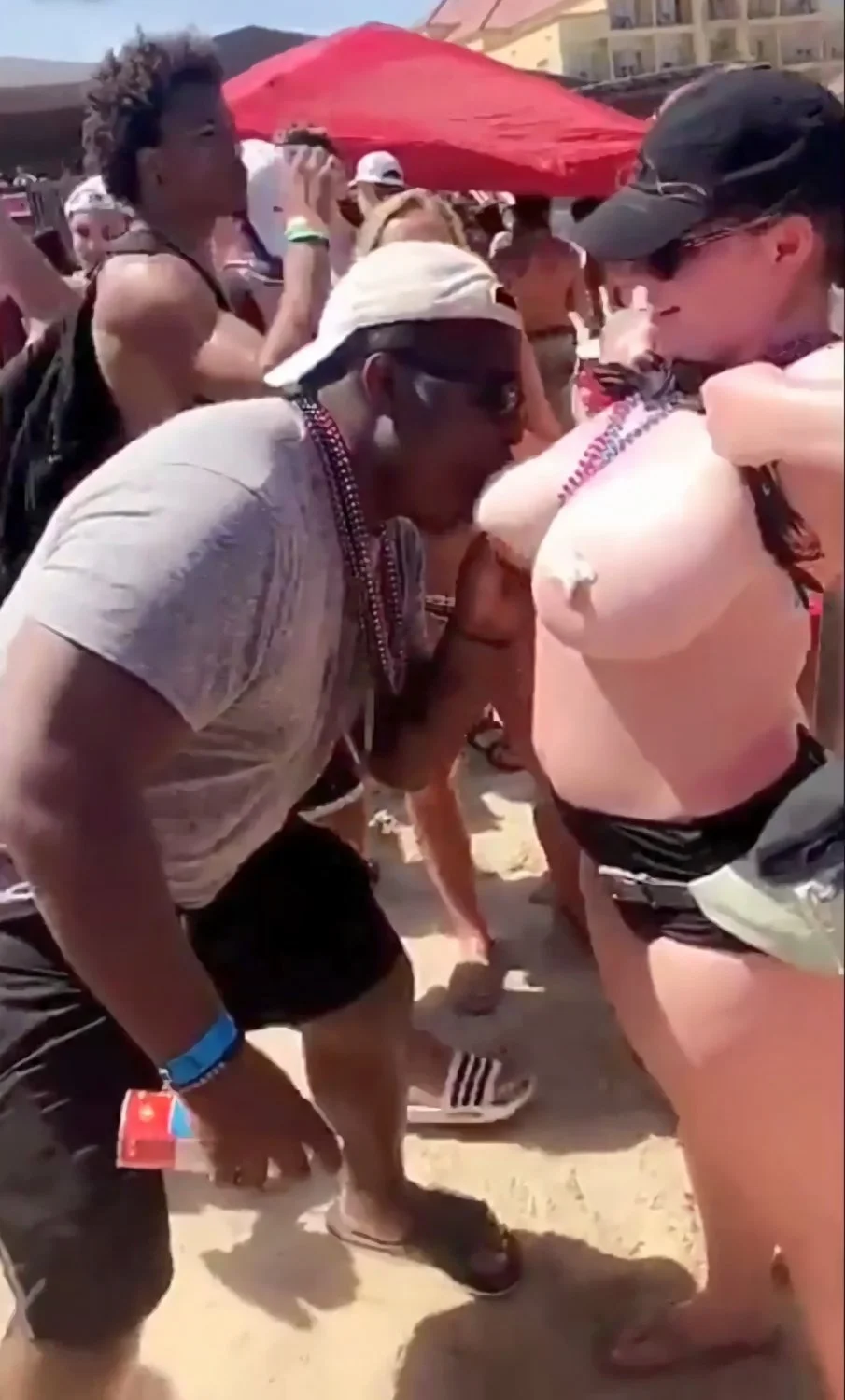 Amanda groped flashing huge tits at spring break image 2