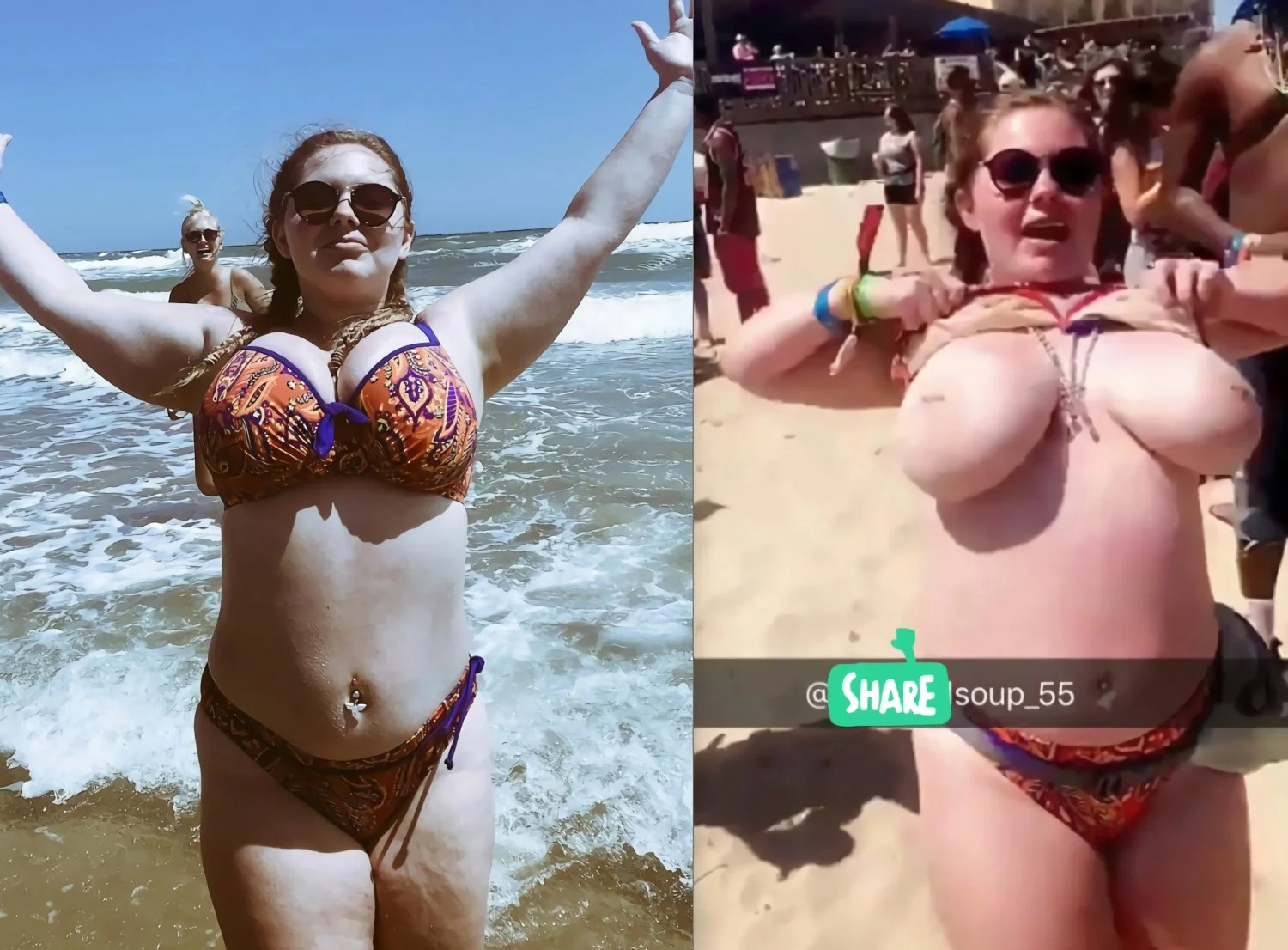 Amanda groped flashing huge tits at spring break image 7