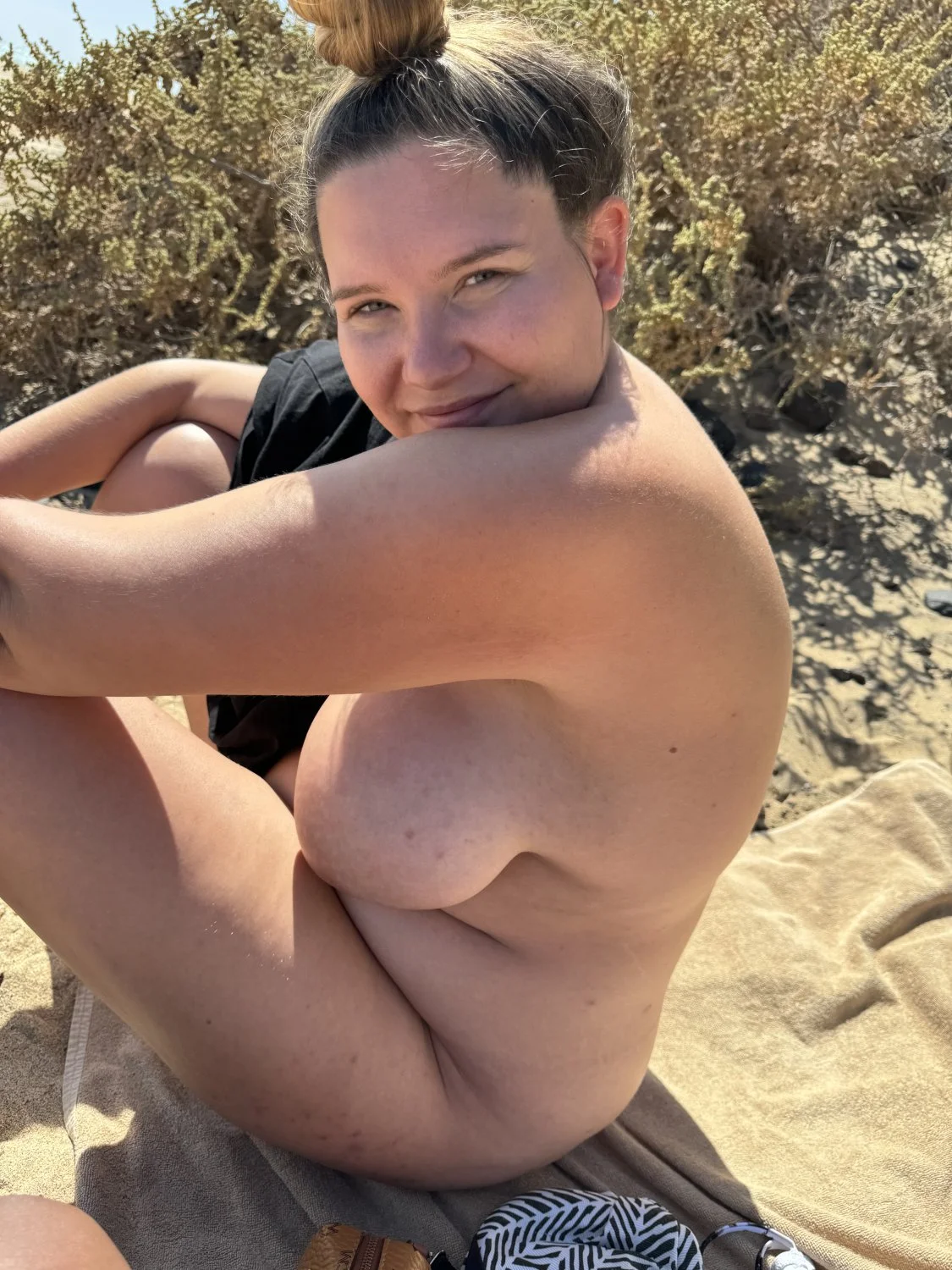 Nudist Wife Naked on Beach Exhibitionist image 3