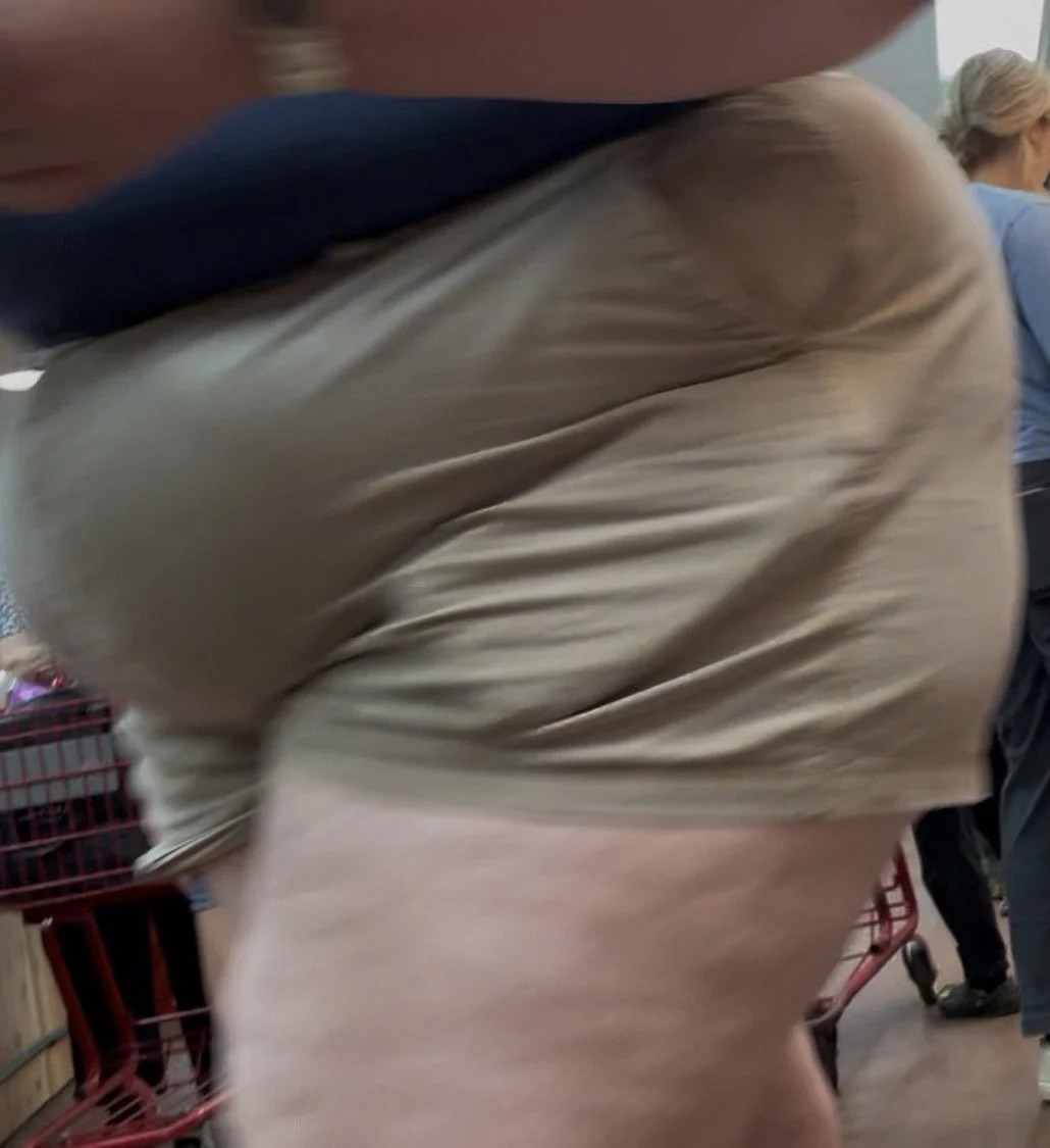 Fat frumpy nerd with huge ass in khaki shorts image 10