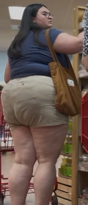 Fat frumpy nerd with huge ass in khaki shorts image 14