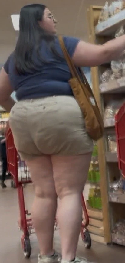 Fat frumpy nerd with huge ass in khaki shorts image 8
