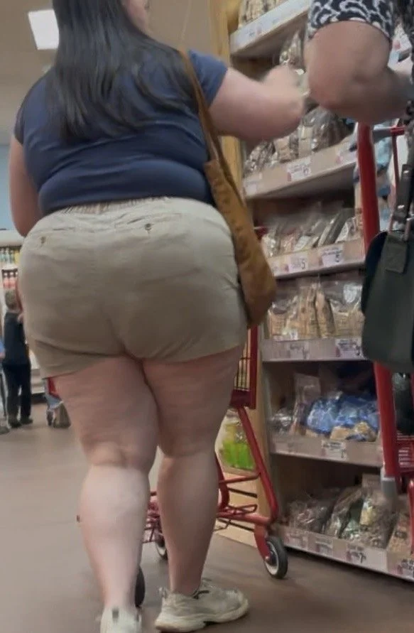 Fat frumpy nerd with huge ass in khaki shorts image 9