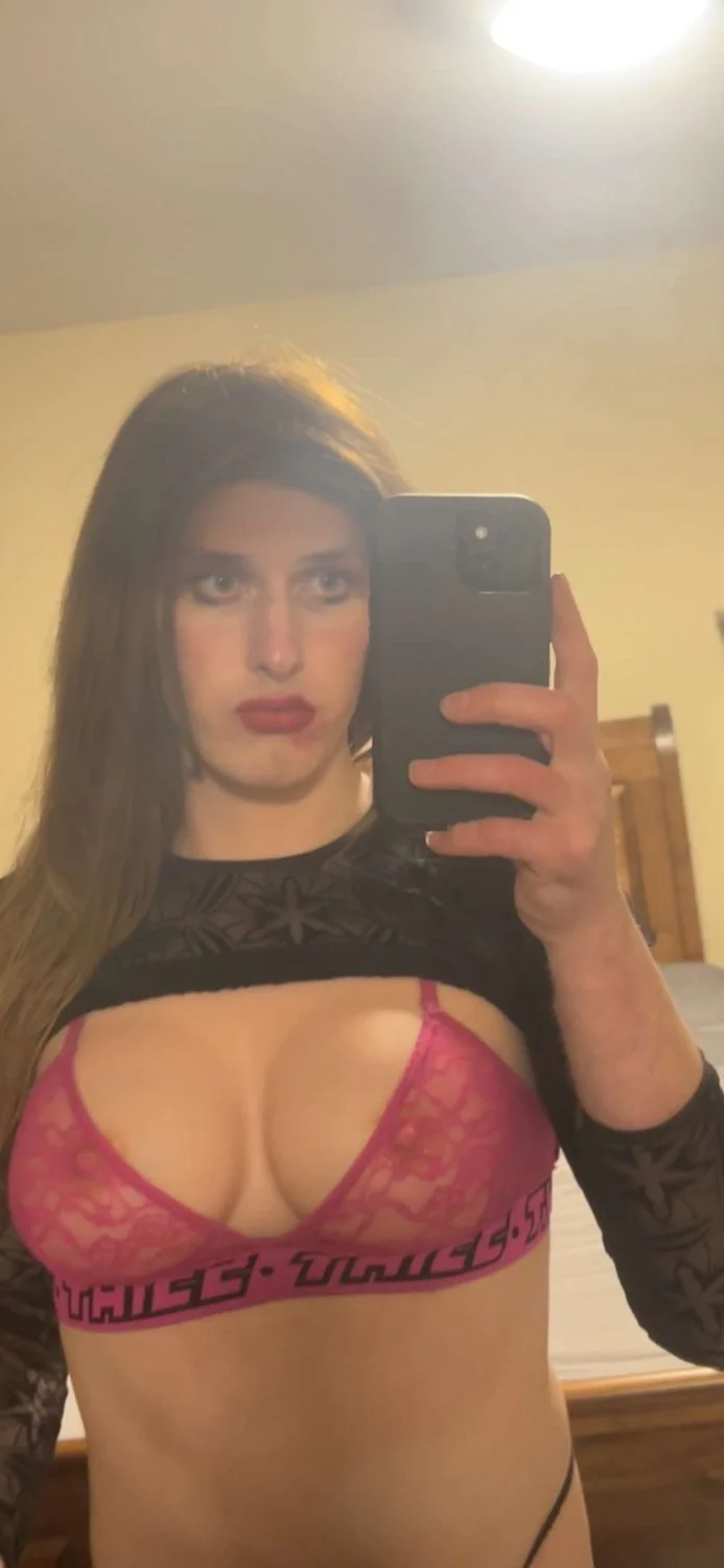 Perfect white sissy Chloe needs validation from real men image 23