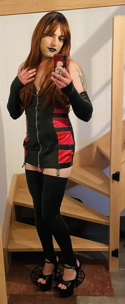 Goth femboy in chastity cover image