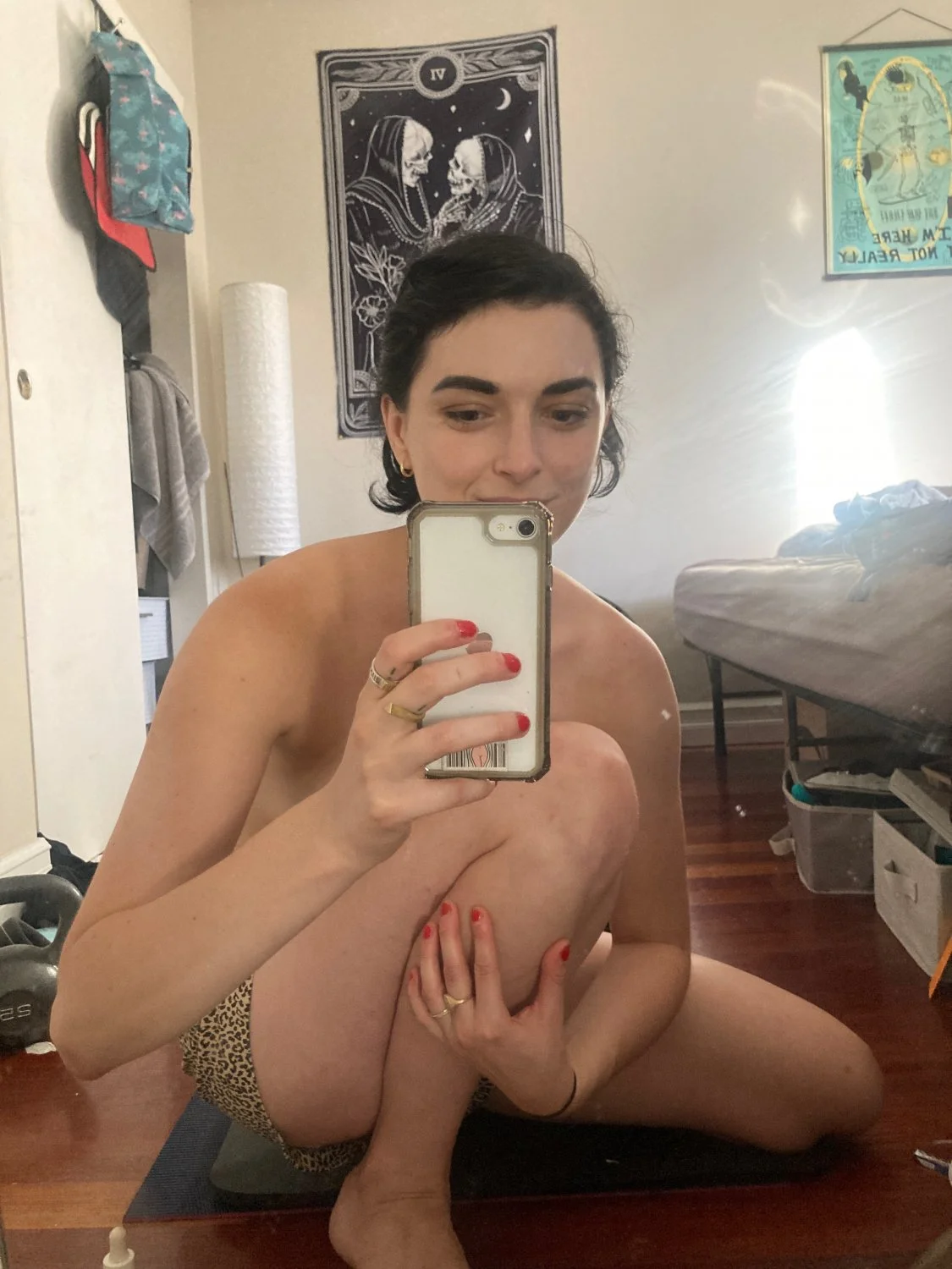 Perky Tits and Beautiful Bush Masturbating Hairy Pussy image 18