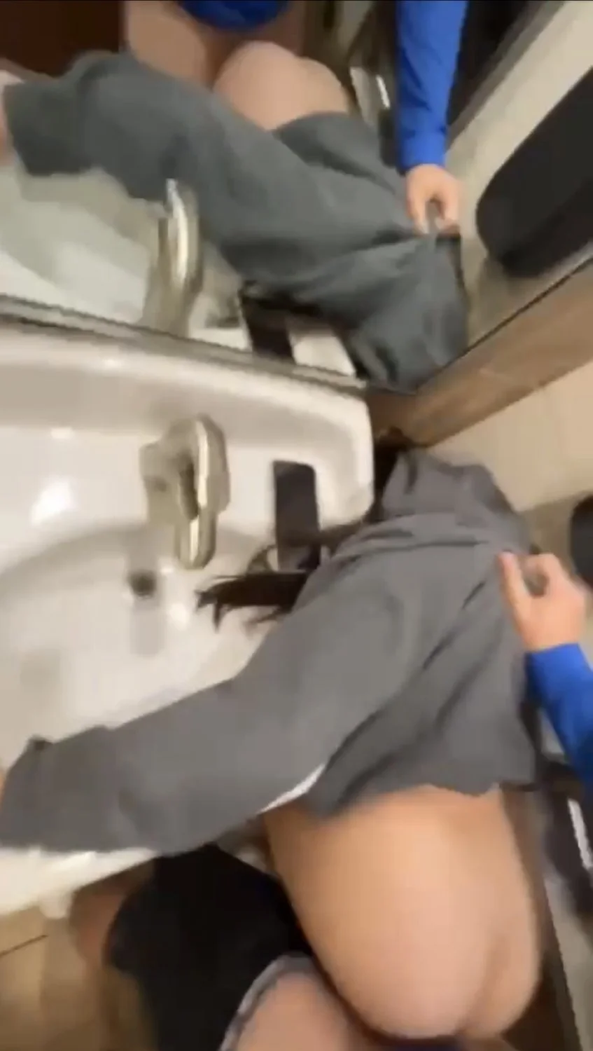 Big booty teen fucked in public restroom image 2