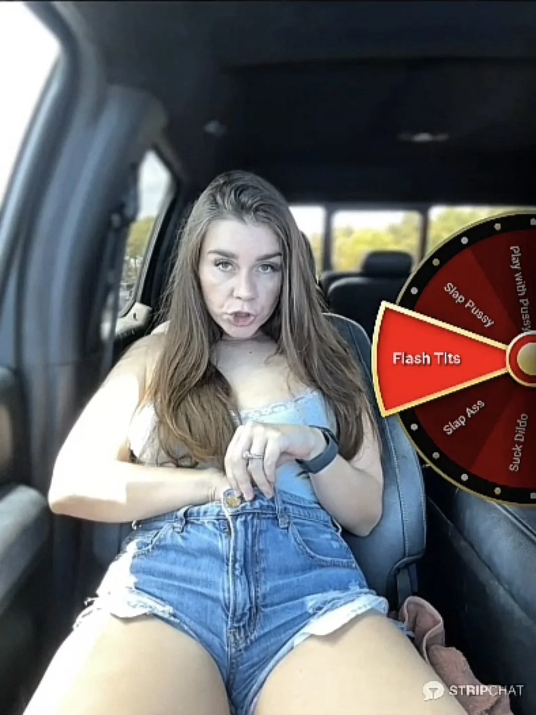 Bubble Butt CamSlut Spreads & Fucks Her Pussy In The Truck image 19
