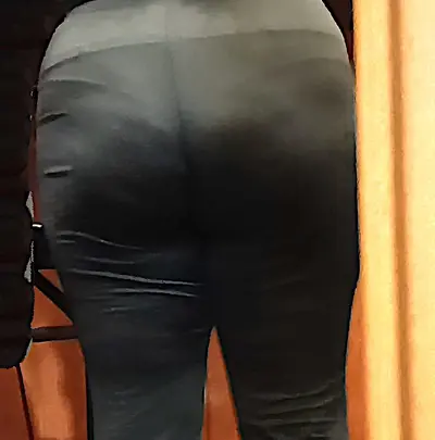 Cousin sexy ass thong in see through leggings voyeur vpl cover image