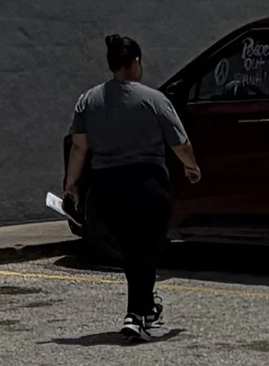FAT chubby bitch MILF wearing leggings image 4