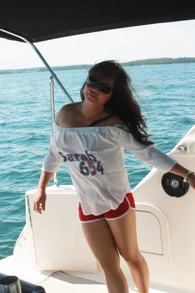 Boating on a busy lake. Guy helps himself to my wife and fucks her in plain view cover image