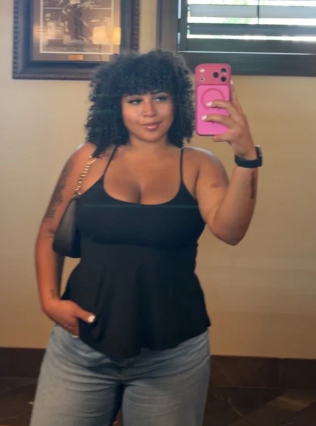 Sexy thick mixed slut Kiley from Austin Tx shows off her round titties and ass image 5
