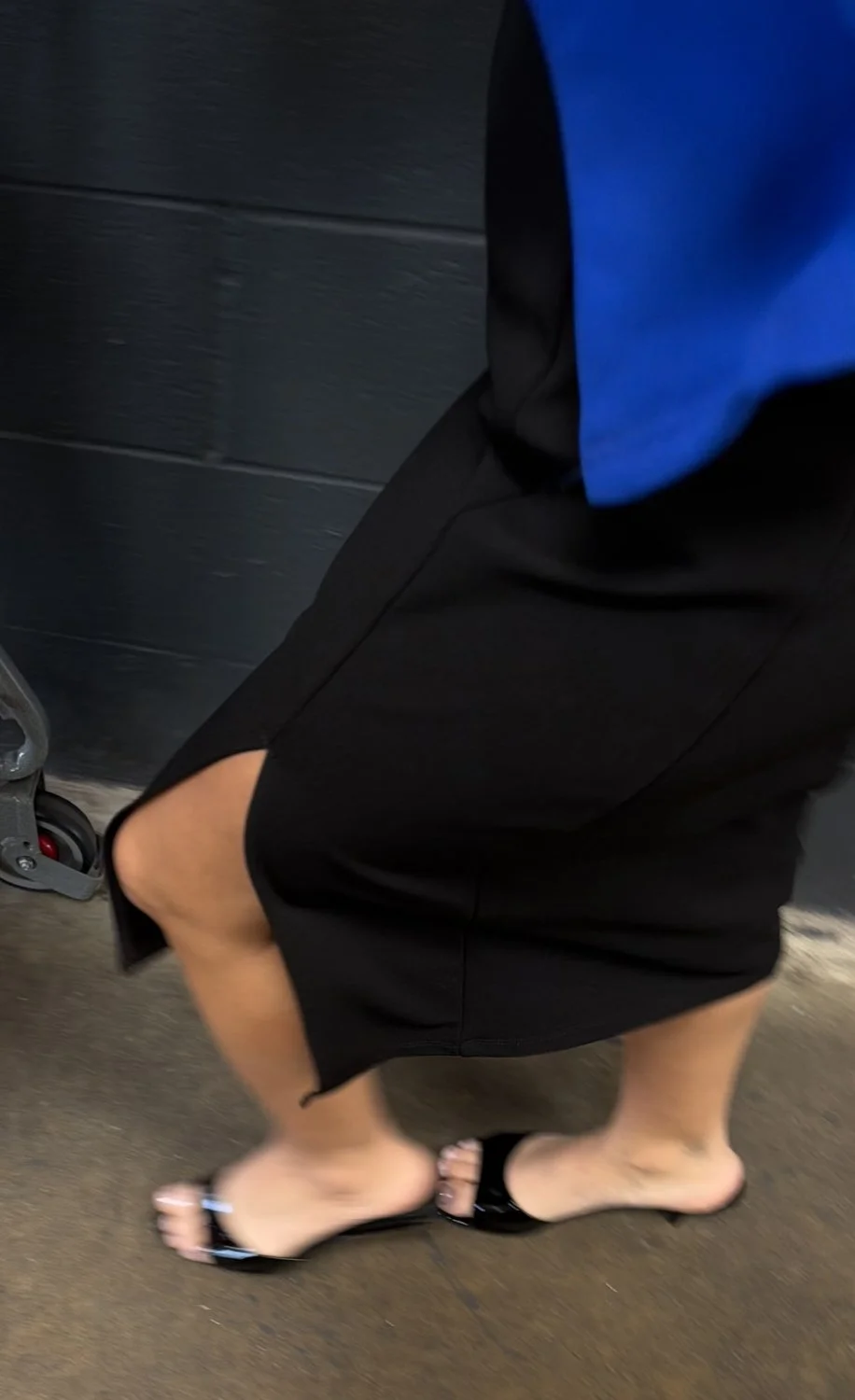 Sexy MILF feet in black heels image 2