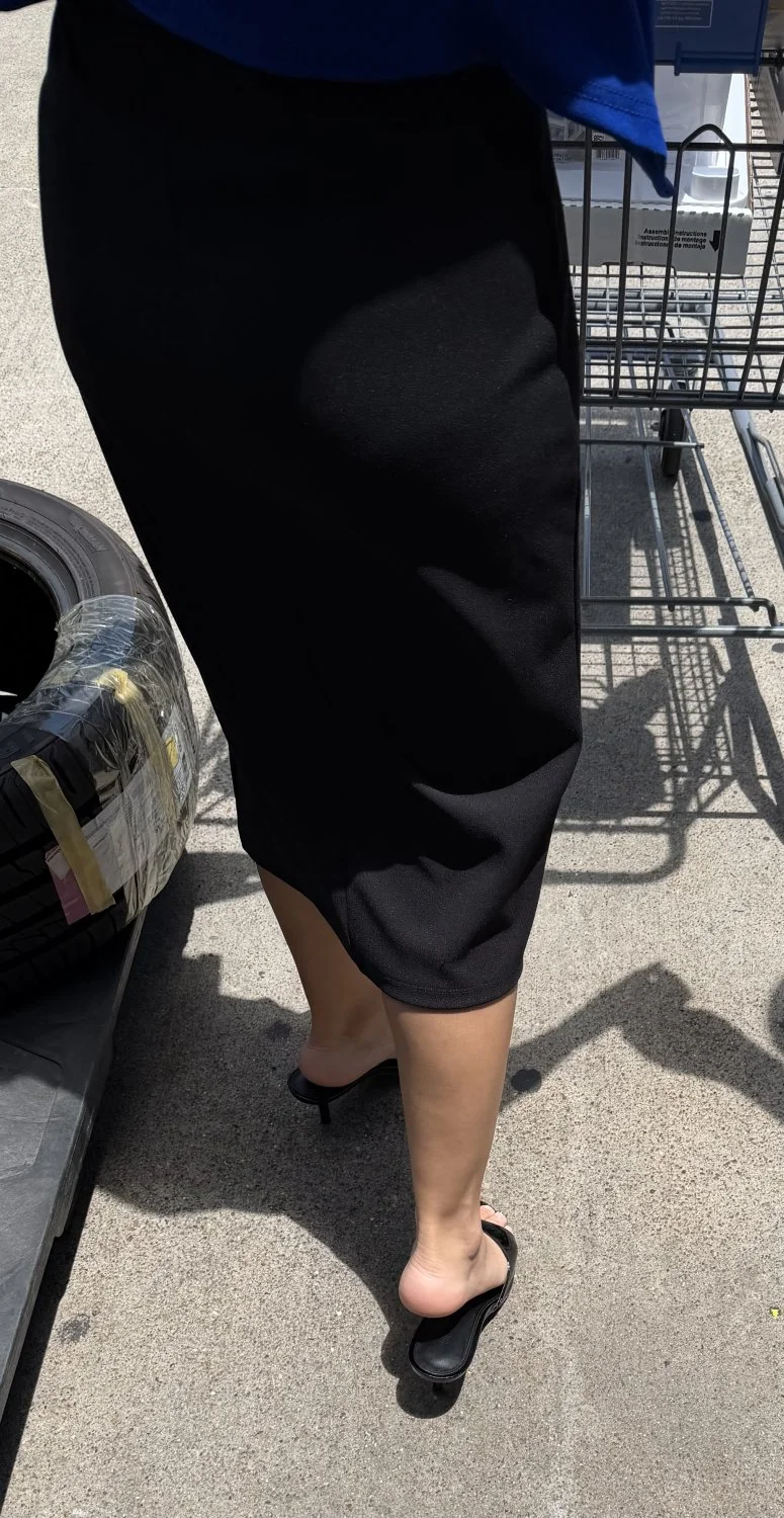 Sexy MILF feet in black heels image 24