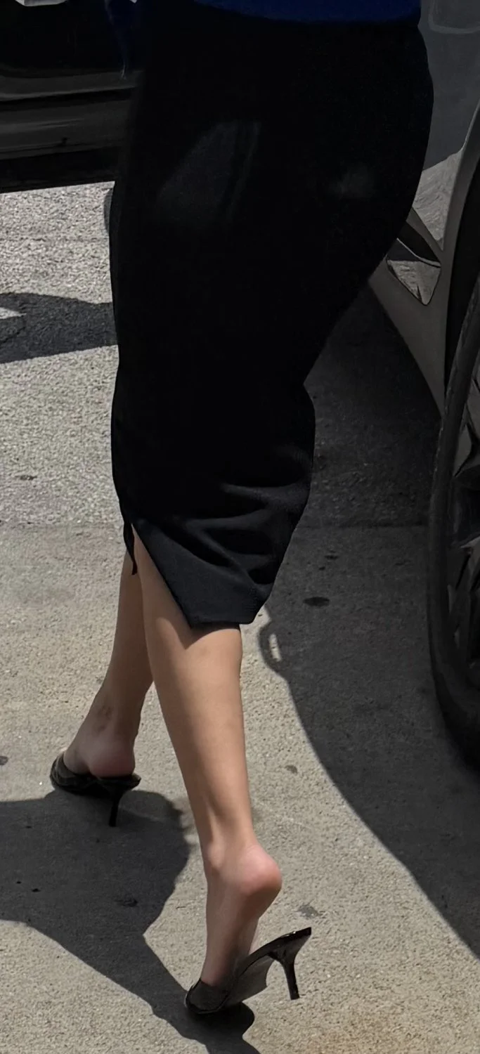 Sexy MILF feet in black heels image 29