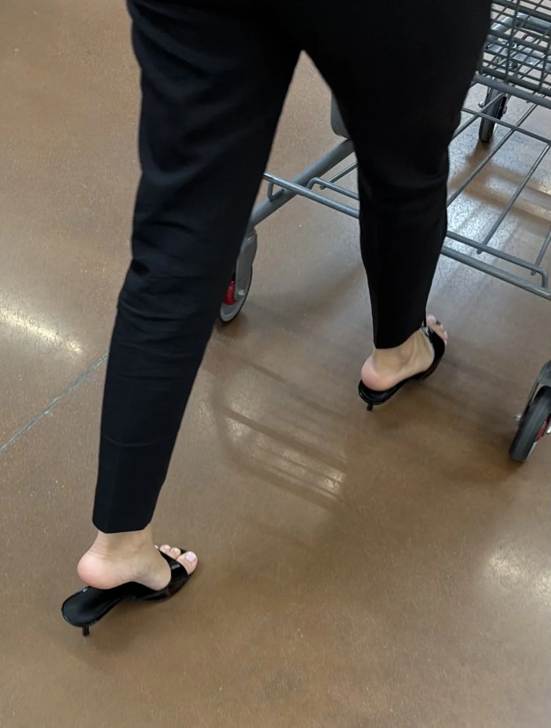 Sexy MILF feet in black heels image 46