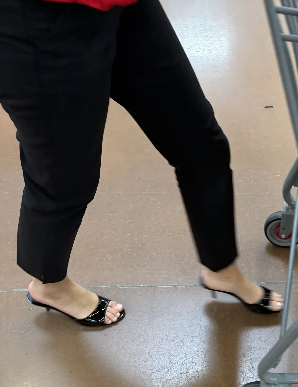 Sexy MILF feet in black heels image 49