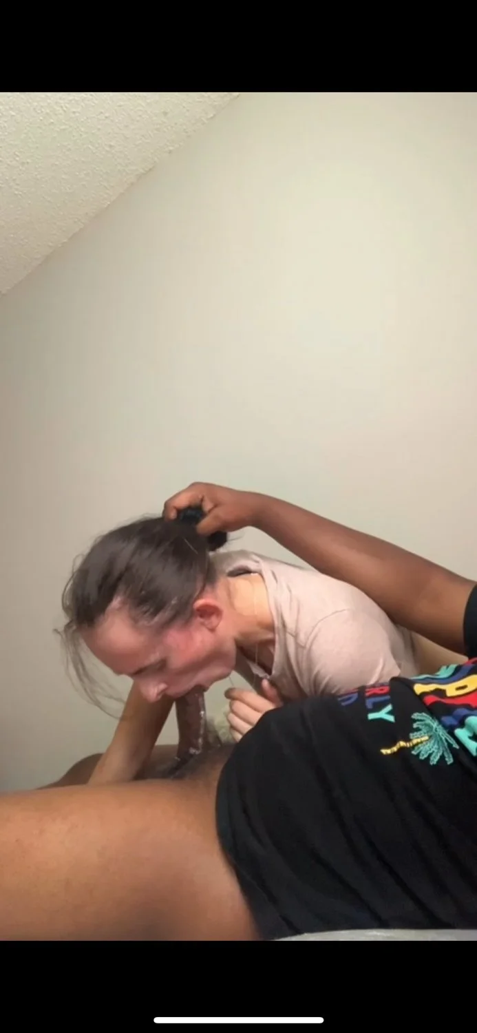 Snowbunny learning how to deepthroat bbc image 2