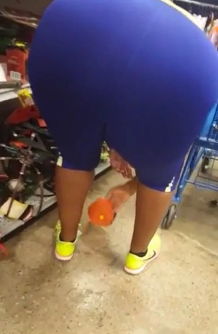 Recording a wide nice ass bending over in store on this black granny using my GoPro...DAMN! main image
