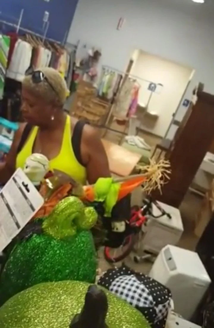 Recording a wide nice ass bending over in store on this black granny using my GoPro...DAMN! image 4