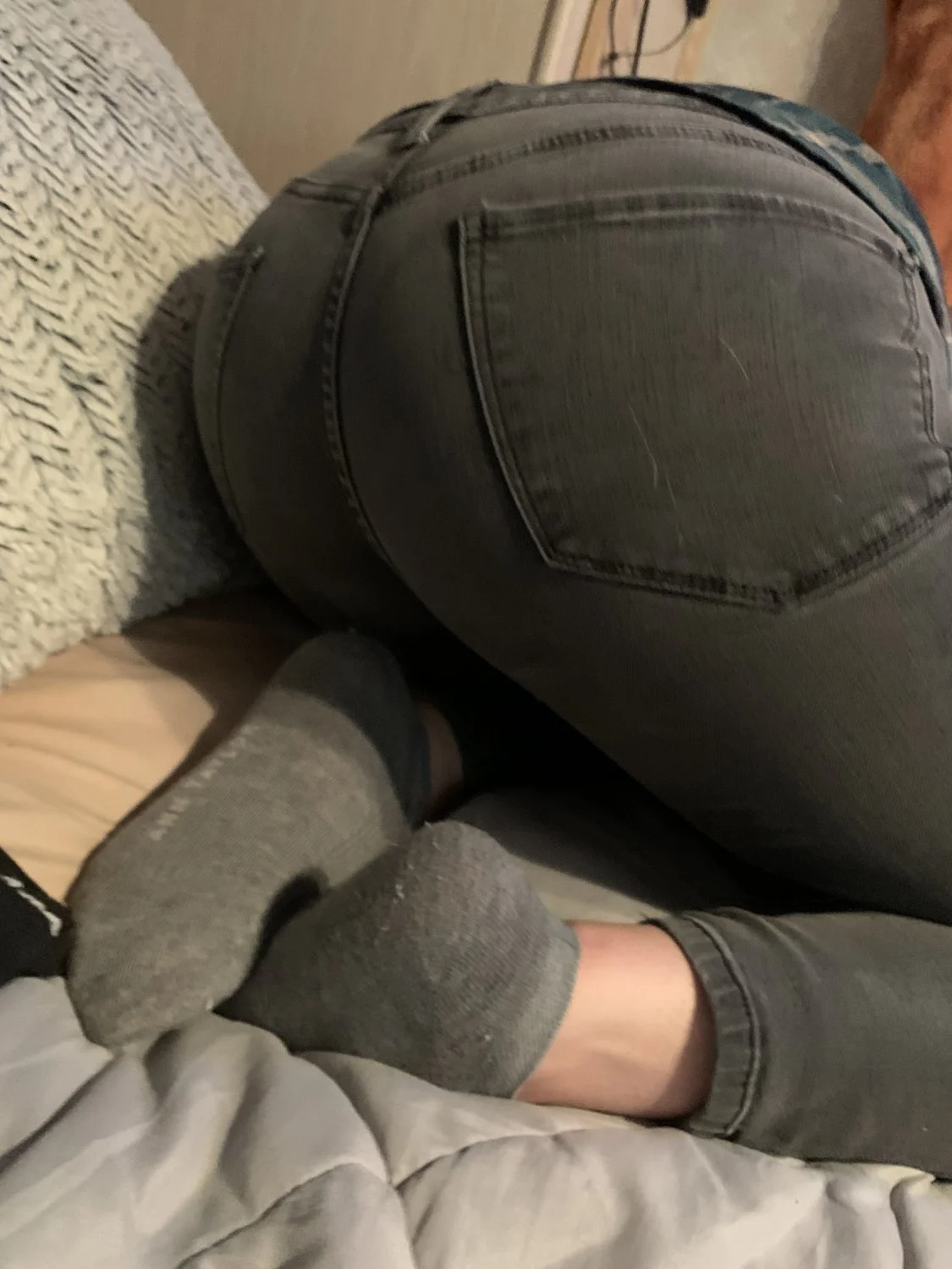 Slut bent over in jeans image 2