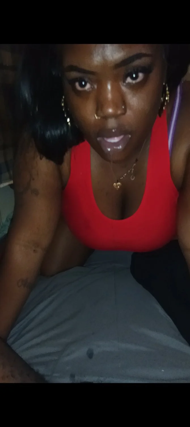 Thick ebony thot sucking nut out of a fat dick image 12