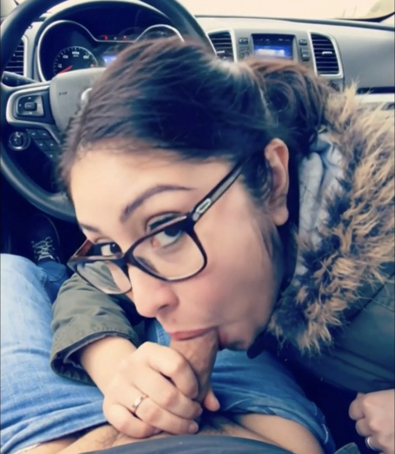 My wife makes a fine tinder date when your cocks in her mouth image 4