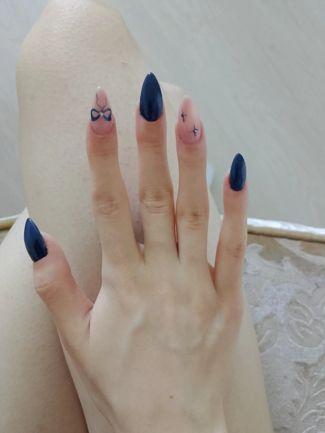 Malnourished Russian bitch shows me her panties and her cheap whore nails image 3