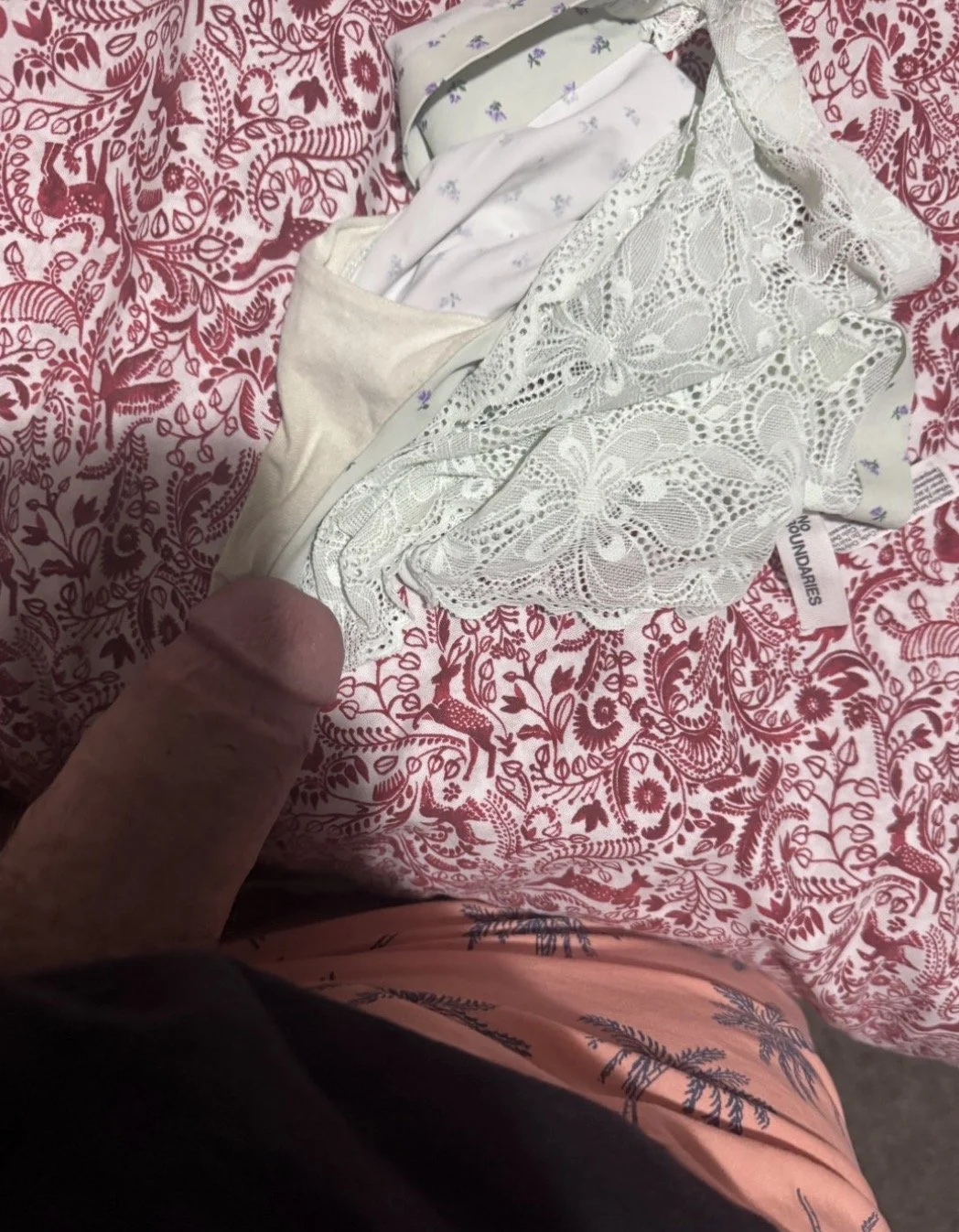 Jerking and cumming on my latinas panties image 3